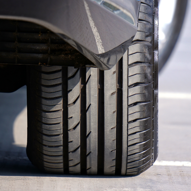 Close up of a car tire

Description automatically generated